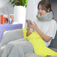 Load image into Gallery viewer, 2-in-1 travel blanket & inflatable neck pillow combo