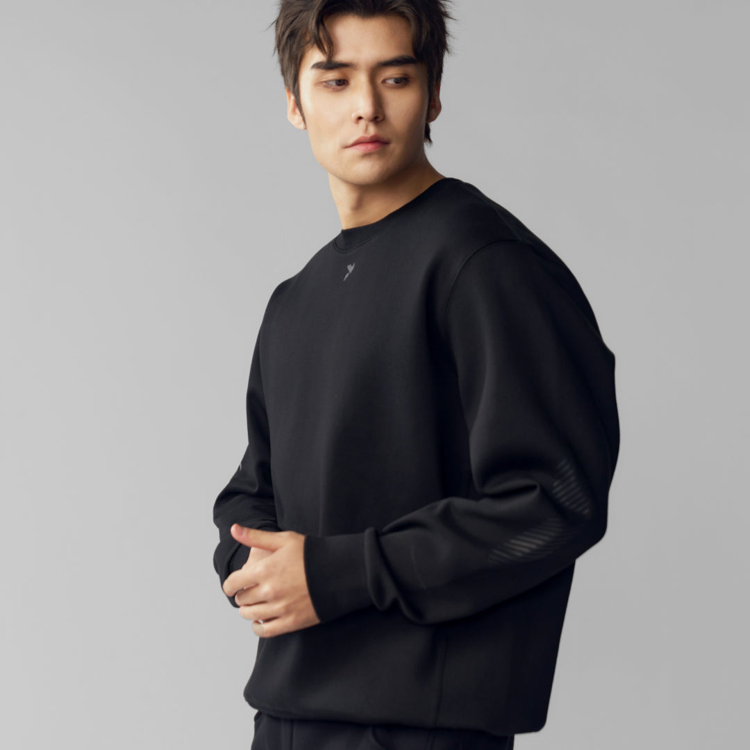 graphic print crewneck sweatshirt