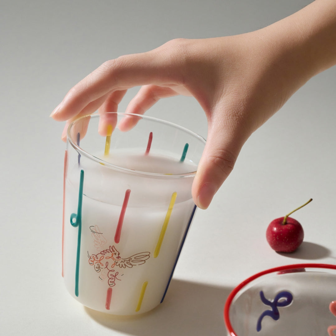 hand-painted glass cup set (2-piece) - NIO Life by Jordy