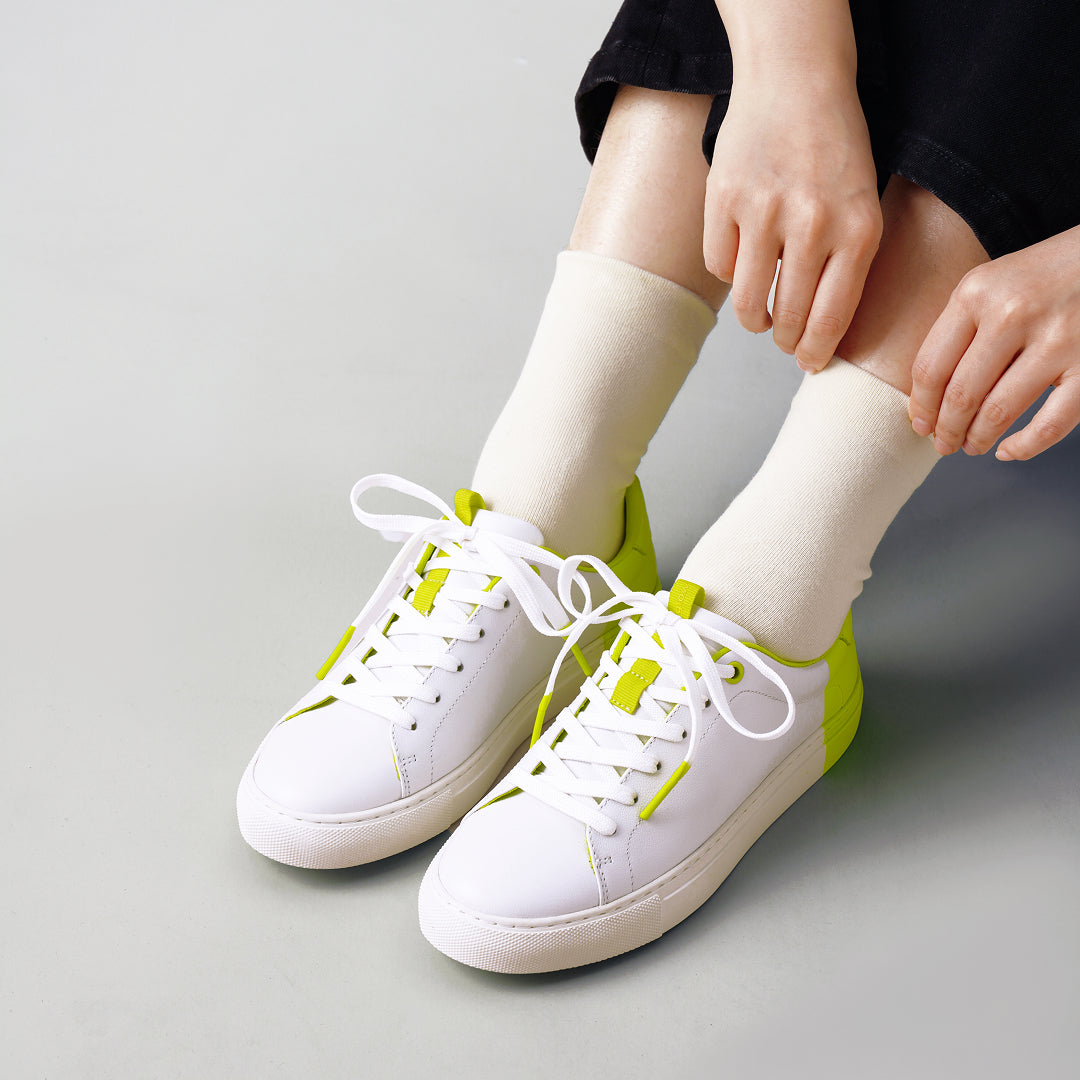 glow white sneakers