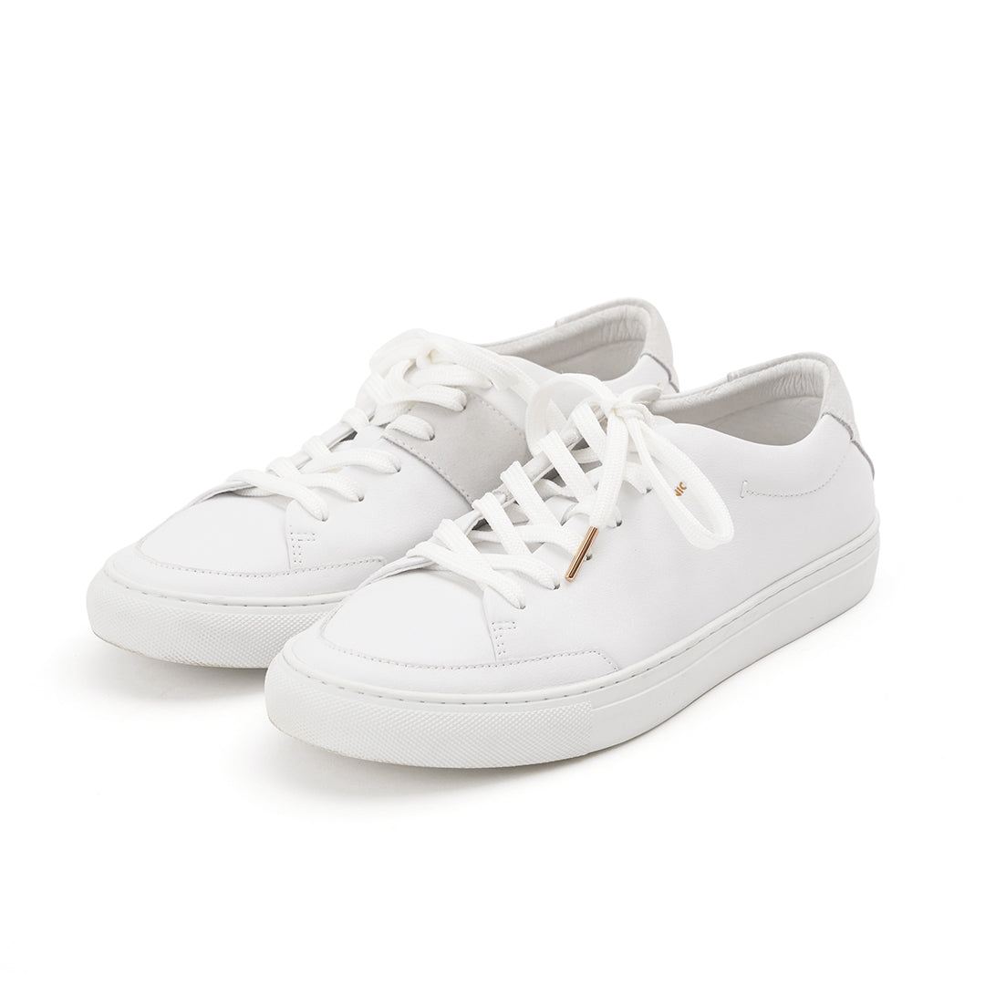 classic white leather sneakers