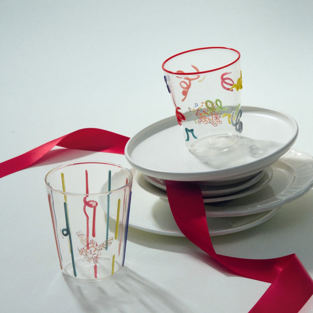 hand-painted glass cup set (2-piece) - NIO Life by Jordy