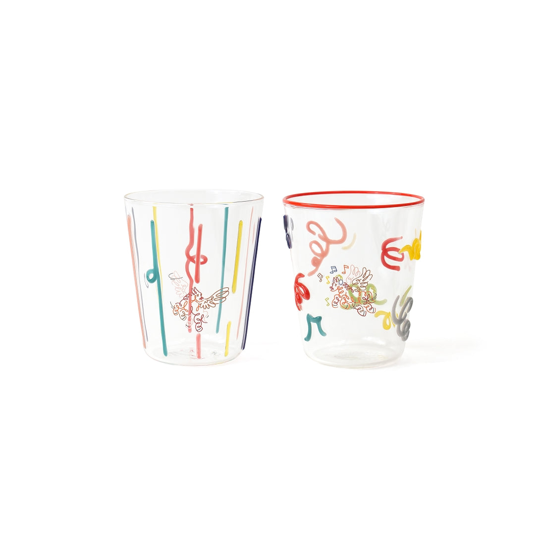 hand-painted glass cup set (2-piece) - NIO Life by Jordy